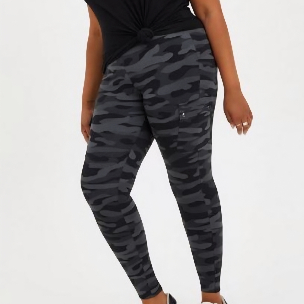 Torrid Black and Gray Camouflage Leggings